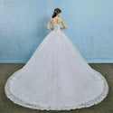 Luxury Wedding Dress Elegant Lace Appliques V-neck | EdleessFashion