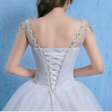 Luxury Wedding Dress Elegant Lace Appliques V-neck | EdleessFashion