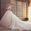 Gorgeous Shiny Wedding Dress Sequins Off the Shoulder Gown