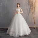 Diamond Lace O-neck Beading Wedding Dresses | EdleessFashion