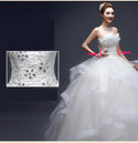 Sexy Strapless Wedding Dress Off White Floor Length Ball Gown | EdleessFashion
