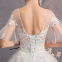 Elegant Lace Wedding Dresses O-Neck Short Sleeve Ball Gown | EdleessFashion