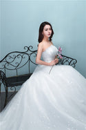 Wedding Dress Sexy Strapless Applique with Train | EdleessFashion
