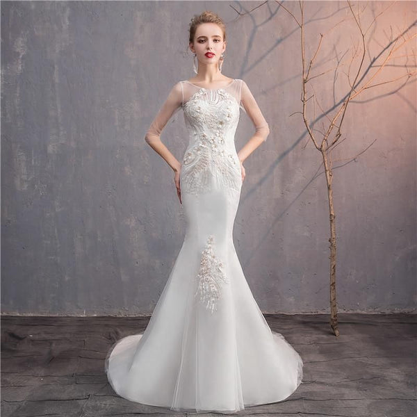 Elegant beautiful Mermaid Lace wedding dress | EdleessFashion
