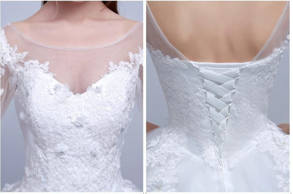 Elegant Applique Ball Gown Wedding Dress | EdleessFashion