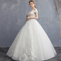 Lace Appliques Wedding Dresses Off The Shoulder Ball Gown Tulle | EdleessFashion