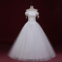 Wedding Dresses Strapless Lace Appliques Lace Up Ball Gown - EdleessFashion