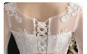 Sexy Illusion O Neck Three Quarter Wedding Dress | EdleessFashion