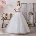 Classic O Neck Half Sleeve Wedding Dress | EdleessFashion