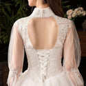 Elegant Wedding Dresses Lace Up Ball Gown High Neckline | EdleessFashion