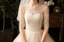 Elegant Wedding Dresses Lace Up O-Neck Short Sleeve Embroidery Ball Gown | EdleessFashion