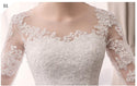 Sexy O Neck Half Sleeve Fashion Slim Lace Embroidery Wedding Gown - EdleessFashion
