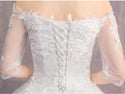 Illusion Floral Appliques Wedding Dresses  Off The Shoulder | EdleessFashion