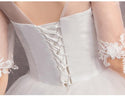Elegant Wedding Dresses Half Sleeve V-Neck Appliques Lace Up Ball Gown | EdleessFashion