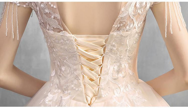 New Vintage High Neck Luxury Wedding Dress | EdleessFashion