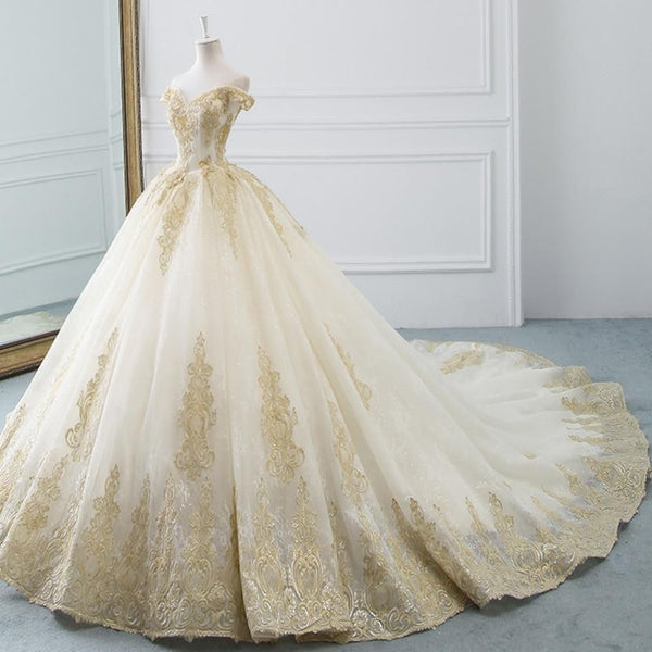 Gorgeous Ball Gown Wedding Dress with Beading | EdleessFashion