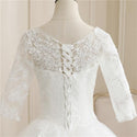 Luxurious O Neck Half Sleeve Fashion Slim Lace Embroidery Lace Up Wedding Gown | EdleessFashion