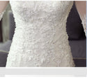 Half Sleeve Mermaid Wedding Dress with Small Train Lace Up | EdleessFashion