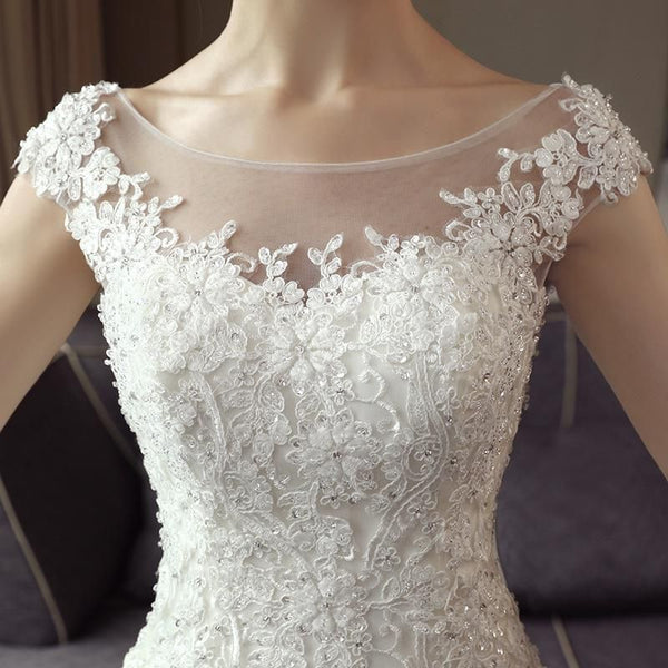 Sexy Mermaid Wedding Dress Lace Embroidery Princess Gown | EdleessFashion