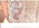 Sexy Boat Neck Half Sleeves Mermaid Wedding Dresses Beading Lace | EdleessFashion