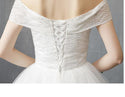 Sexy Off The Shoulder Short Sleeve Wedding Dress - EdleessFashion