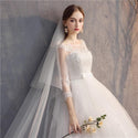Half Sleeve Wedding Dress Fashion Lace Elegant Princess Bridal Dress | EdleessFashion