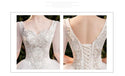 EdleessFashion Half Sleeve Square Collar Wedding Dress | EdleessFashion