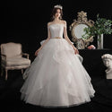 Sexy Wedding Dress Boat Neck Off White Ball Gown | EdleessFashion