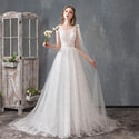 New A-line beautiful Wedding Dress With Small Train | EdleessFashion