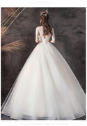 Sexy Wedding Dress Half Sleeve Wedding Gown | EdleessFashion