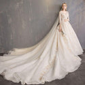 Elegant Wedding Dress with Floral Print | EdleessFashion