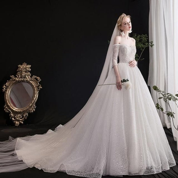 New Princess Wedding Dress with Luxury Lace | EdleessFashion
