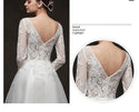 A-Line Wedding Dress Long Sleeve with Crystal Beading | EdleessFashion