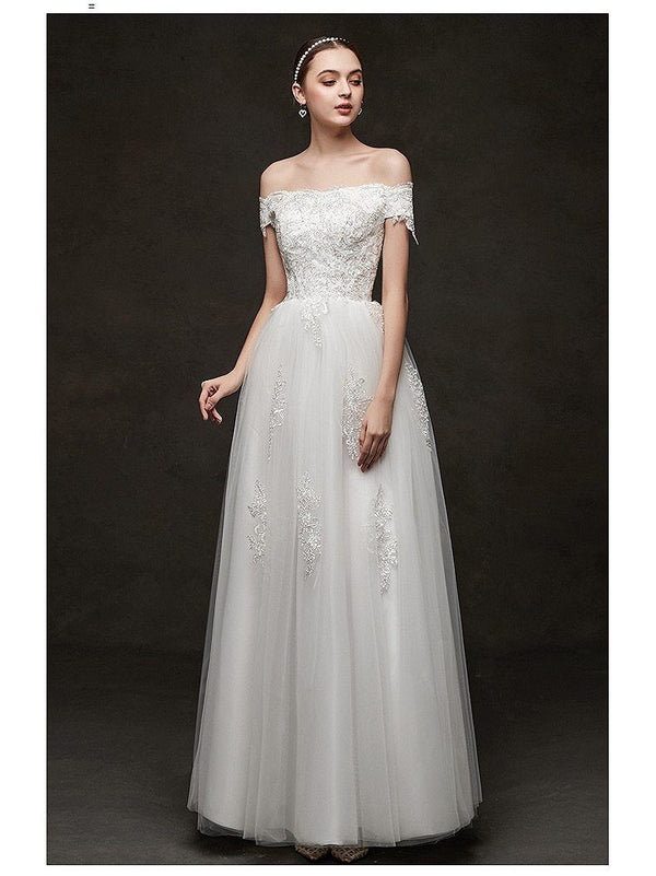 Beautiful Boho Wedding Dress Off the Shoulder Gown | EdleessFashion