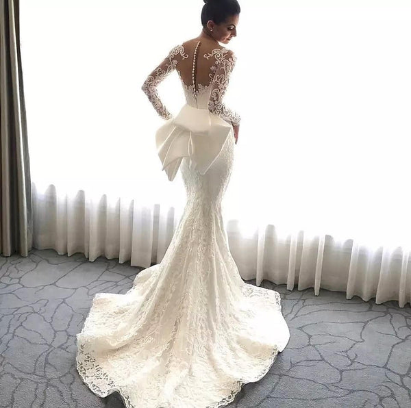 2 Pieces Luxury Wedding Dresses Detachable Train | EdleessFashion