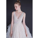 Luxury Wedding Dress Backless Sexy Pearl Beaded Boho | EdleessFashion