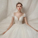 Luxury Wedding Dress With Sparkling Shiny Crystal Beads | EdleessFashion