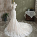 Luxury Appliques Mermaid Wedding Gown with Sweep Train | EdleessFashion