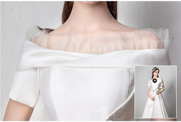 Sexy A line Satin Wedding Gown | EdleessFashion