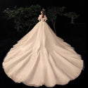Shiny Vintage Wedding Dresses Off Shoulder with Crystal Bead | EdleessFashion