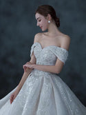 Luxury Wedding Dress Lace Sequins Beaded Crystal Gown | EdleessFashion