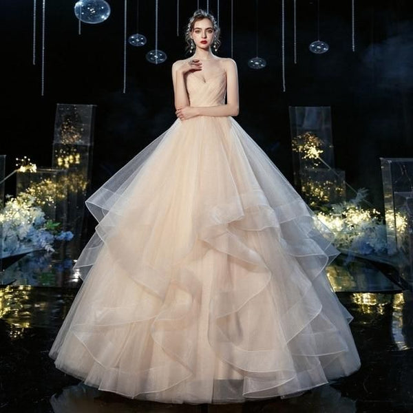 Sexy Spaghetti Straps Wedding Dress Ball Gown | EdleessFashion