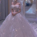 Luxury White Wedding Dress Sexy Spaghetti Straps | EdleessFashion
