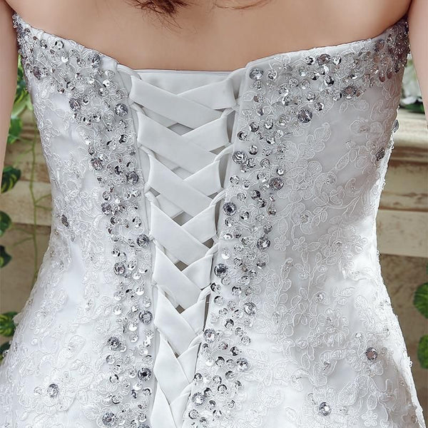 Elegant Sweetheart Wedding Dress with Brush Train | EdleessFashion